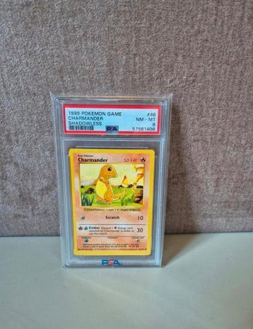 Pokémon - 1 Graded card - Charmander #46/102 Shadowless -, Hobby en Vrije tijd, Verzamelkaartspellen | Pokémon, Nieuw
