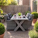 Norwich-Delano Tuinset 6 Personen - Acacia / Natural Grey, Tuin en Terras, Tuinsets en Loungesets, Verzenden, Nieuw