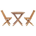 vidaXL Tuin eettafelset 3 pcs Bruin Massief Acaciahout, Verzenden, Nieuw, 3 zitplaatsen