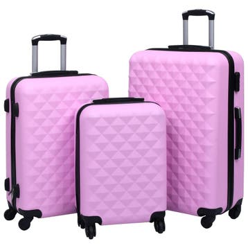 vidaXL 3-delige Harde kofferset ABS roze, Verzenden, Nieuw