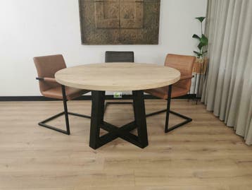 Ronde tafel van Massief eiken 120, 130, 140 GRATIS BEZORGD, Overige houtsoorten, Rond, Nieuw, Vijf personen of meer