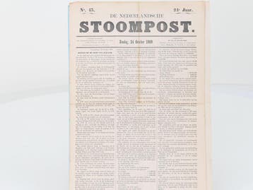De Nederlandsche Stoompost No43 1869 / No7 1870 (e 1:1), Ophalen of Verzenden, Gebruikt, Overige typen
