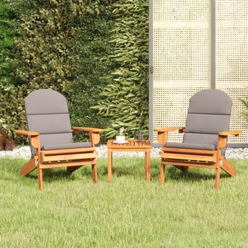 vidaXL 3-delige Loungeset Adirondack massief acaciahout, 3 zitplaatsen, Nieuw, Loungeset, Verzenden