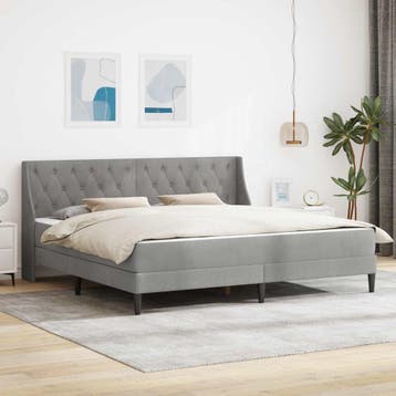 vidaXL Bedframe met matras Lichtgrijs 180 x 200 cm Fluweel, Verzenden, Nieuw