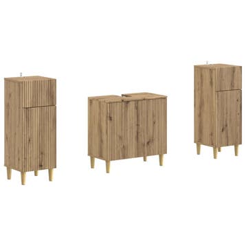 vidaXL 2-delige Badkamerkast Set ARNHEM Artisanaal eiken, Verzenden, Nieuw