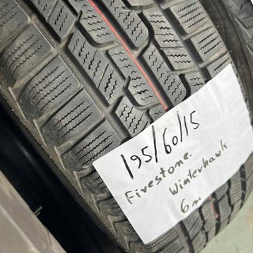 2 x Firestone 195-60-15 Winterbanden 6mm, Gebruikt, 15 inch, Band(en), Personenwagen