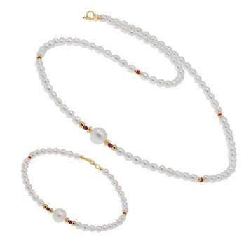 Zonder minimumprijs - 2-delige sieradenset - 18 karaat Geel, Sieraden, Tassen en Uiterlijk, Antieke sieraden