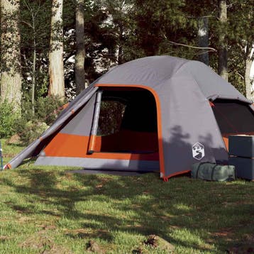 vidaXL Koepeltent 4-persoons waterdicht grijs, Caravans en Kamperen, Verzenden, Nieuw, Tot en met 2