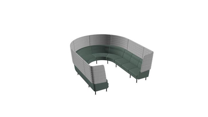 10-zits bank curved met hoge rug | Arcipelago, Zakelijke goederen, Kantoor en Winkelinrichting | Kantoormeubilair en Inrichting