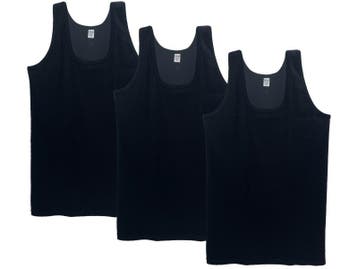 3 stuks onderhemd - SQOTTON® - King size - zwart - 4XL/5XL, Verzenden