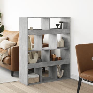 vidaXL kamerscherm 100x33x125,5 cm bewerkt hout betongrijs, Verzenden, Nieuw, Overige houtsoorten