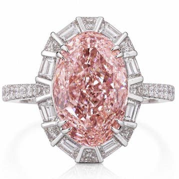 Zonder minimumprijs - Ring - 14 karaat Witgoud - 7.22ct. tw., Nieuw
