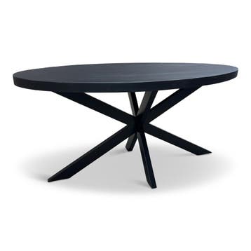 Eettafel Silvia Ovaal 140x80cm Mango Zwart, Ophalen of Verzenden, Nieuw