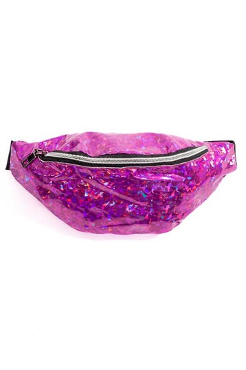 KIMU® Heuptasje Roze Holografisch Iridescent Glitter Heuptas, Ophalen of Verzenden, Nieuw, Roze, Overige typen