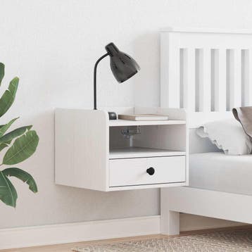 vidaXL Nachtkastje 2 st Wit 38 x 36 x 29,5 cm Massief, Minder dan 45 cm, Verzenden, Nieuw, Minder dan 55 cm