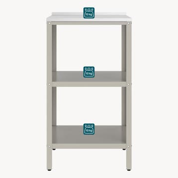 Bijzettafel Bolognano voor buiten 92x50x50 cm beige en zilve, Verzenden, Nieuw