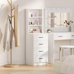 vidaXL Highboard met lade Wit 40 x 41 x 135 cm Bewerkt hout, Huis en Inrichting, Kasten | Buffetkasten, Minder dan 50 cm, Verzenden