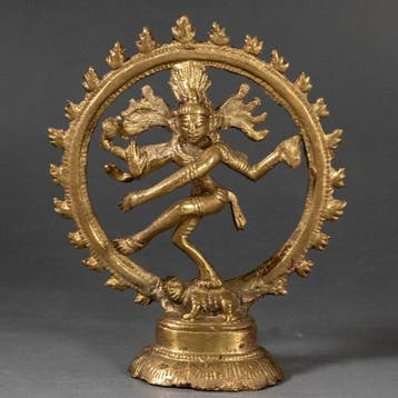 Dansende Shiva Nataraja-beeld, gegoten brons - Messing -