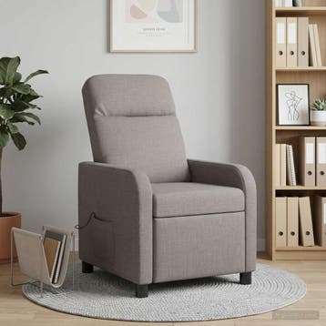 vidaXL Massage Recliner Taupe Stof, Verzenden, Nieuw