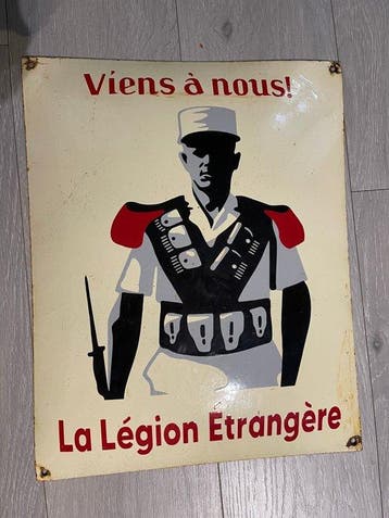 Vreemdelingenlegioen - Emaille plaat - Staal, Antiek en Kunst