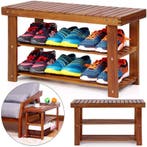 2-in-1 schoenenrek en bank gemaakt van acaciahout - 70 cm, Verzenden