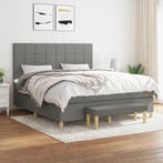 vidaXL Boxspring met matras stof donkergrijs 160x200 cm, Huis en Inrichting, Slaapkamer | Bedden, Verzenden, 200 cm, 160 cm, Nieuw