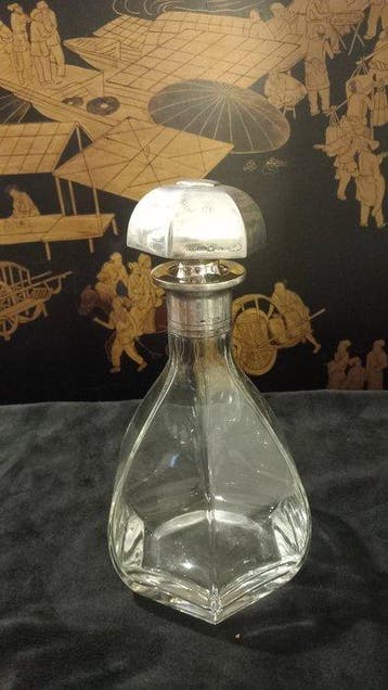Fles - Dop van 925 zilver - Kristal - Fles van kristal en