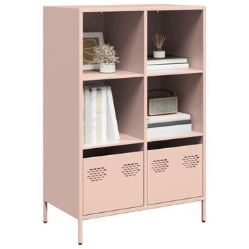 vidaXL buffetkast 68x39x103,5 cm staal roze, Minder dan 50 cm, Verzenden, 100 tot 150 cm, Nieuw