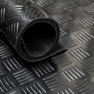 Rubber loper / rubbermat op rol Traanplaat 3mm - Breedte 140, Verzenden, Nieuw