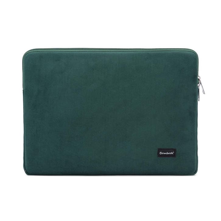 Bombata Velvet Laptophoes Sleeve - 13 / 14 inch - Groen, Computers en Software, Laptoptassen, Nieuw, Verzenden