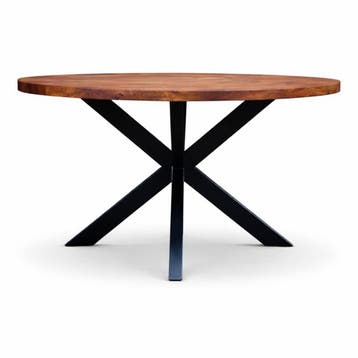 Eettafel Oscar Rond Ø160cm Mango Walnoot, Ophalen of Verzenden, Nieuw