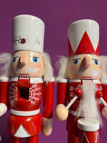 Mel-o-Mel - Notenkraker - Hout - rood-witte houten kerst, Nieuw