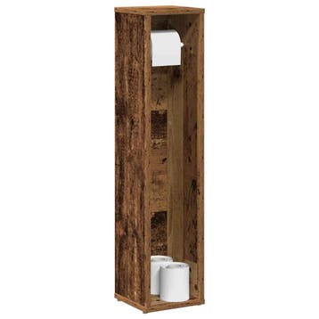 vidaXL Badkamerkast met rolhouder oud hout 20,5x20x90 cm, Huis en Inrichting, Badkamer | Badkamermeubels, Verzenden, Nieuw, (Half)hoge kast