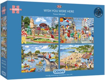 Trevor Mitchell - Wish You Were Here Puzzel (4 x 500, Hobby en Vrije tijd, Denksport en Puzzels, Verzenden, Nieuw