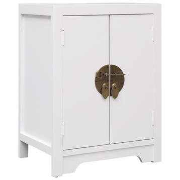 vidaXL Nachtkastje 38x28x52 cm paulowniahout wit, Minder dan 45 cm, Verzenden, Nieuw, Minder dan 55 cm