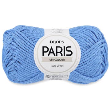 DROPS Paris Uni Colour - 73 korenbloem blauw - Katoen Gare, Ophalen of Verzenden, Nieuw