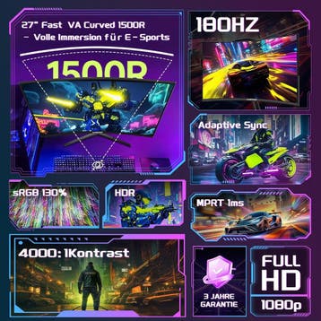 Gaming Monitor - Beeldscherm computer - 27 inch - Curved - 1, Verzenden, Zo goed als nieuw