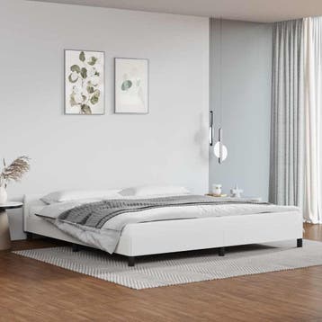 vidaXL Bedframe met hoofdeinde zonder matras 200x200 cm wit, Overige materialen, Verzenden, Wit, Overige maten