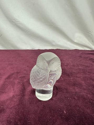 Lalique - René Lalique - sculptuur, Chouette - 9 cm -