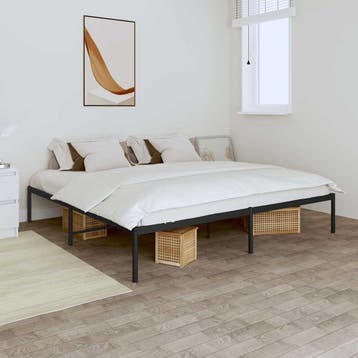 vidaXL Bedframe metaal zwart 180x200 cm, Eenpersoons, Verzenden, Zwart, Nieuw