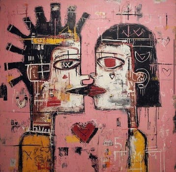 Eric Brumette - KISS ME LIKE BASQUIAT 18 - Toile L - LIMITED, Antiek en Kunst