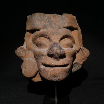 Veracruz, Terracotta Figuur. 18 cm hoog. Spaanse