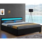 Gestoffeerd bed Lyon - 140 x 200 cm - Zwart - LED Verlichtin, Huis en Inrichting, Slaapkamer | Bedden, Verzenden, Nieuw
