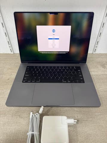 Macbook Pro 16 2021 M1 Pro 16GB+512GB SpaceGray B Garantie, MacBook Pro, Gebruikt, Qwerty, Verzenden