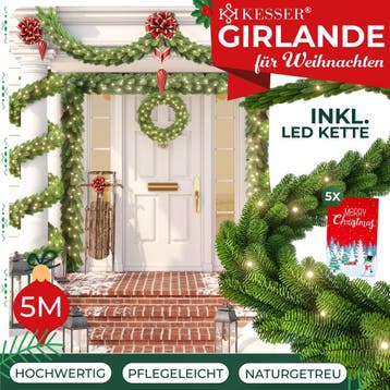 Guirlande met verlichting - Kerstslinger - Kerstversiering -, Verzenden, Zo goed als nieuw