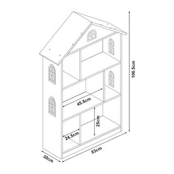 Kinderkast Vipsali open kast 107x83x30 cm wit en roze [en.ca, Verzenden, Nieuw