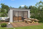 Outdoor Life Blokhut Pernilla  Platinum Grey 385 x 295 cm, Nieuw