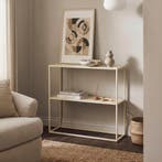 Consoletafel Strömstad haltafel met 1 plank 80x80x26 cm came, Huis en Inrichting, Tafels | Sidetables, Verzenden, Nieuw