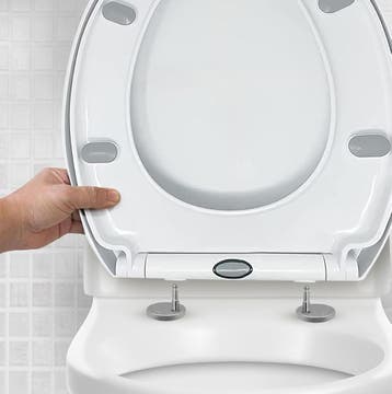 Softclose Wc-bril 44x37cm | Laatste Stuk!, Ophalen of Verzenden, Zo goed als nieuw, Chroom, Toilet