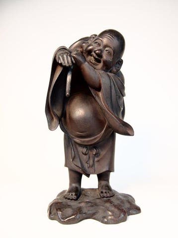 Hotei  Een van de Zeven Geluksgoden - Brons - Morimitsu